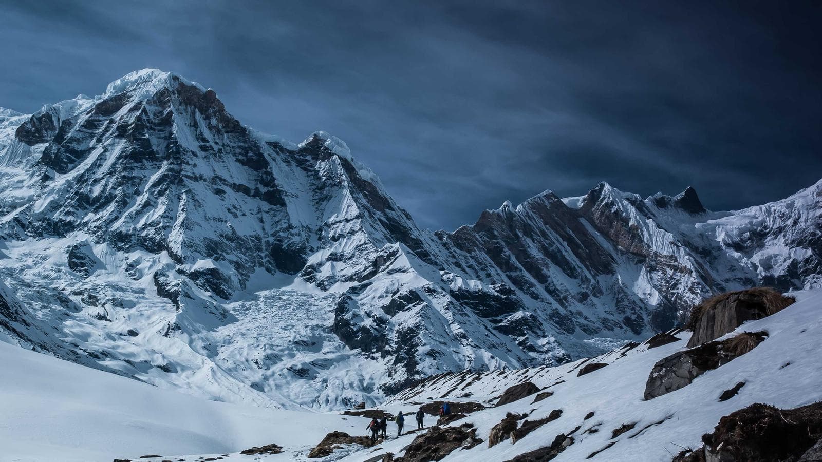 First light hitting a mountain peak